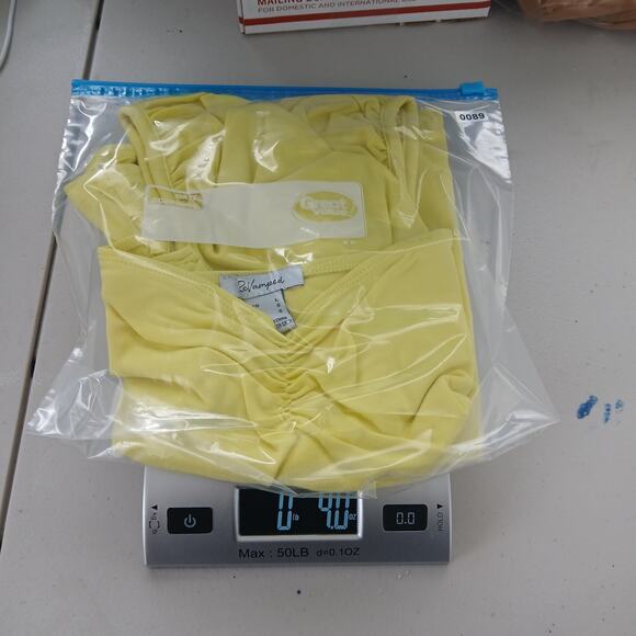 ReVamped Yellow Sweetheart Puff Sleeve Top Womens LG Y2K Flirty Preppy Cottage - Picture 8 of 8